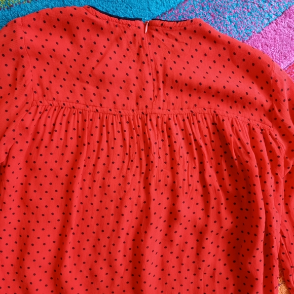 Ganni red black polkadot lined top UK 8 - Picture 7 of 7